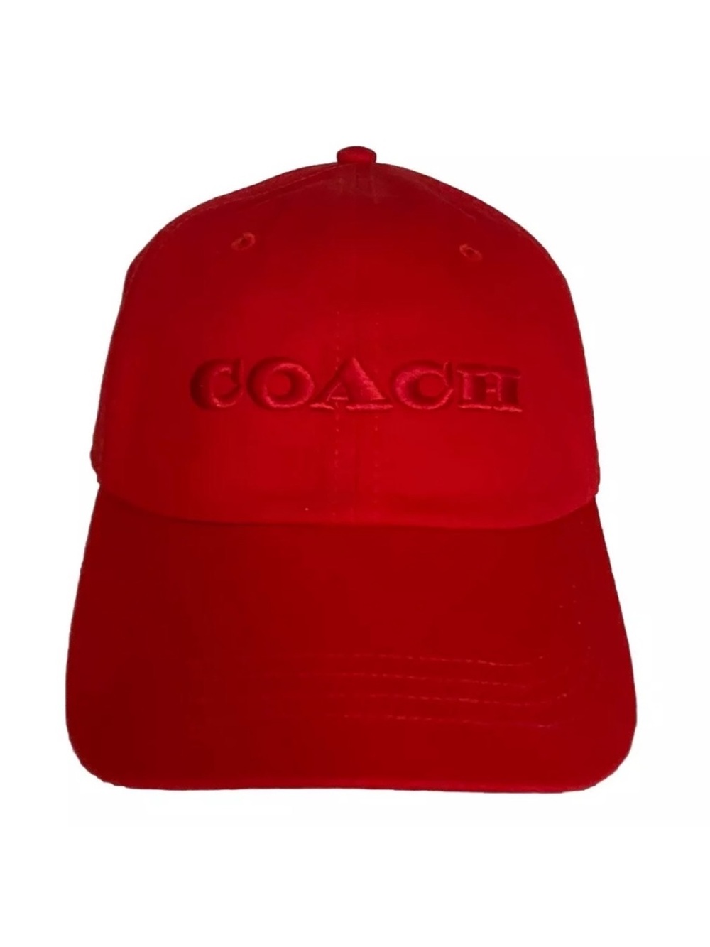Coach Red Embroidered Logo Cap